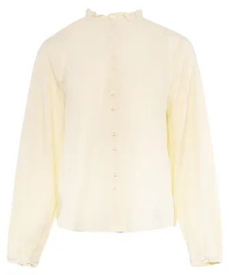 Produktbild von Damen Bluse in der Farbe Gelb, Größe S, aus 50% Baumwolle und 50% Polyester