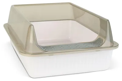 Produktbild von Katzentoilette – 51 x 35 x 10 cm – weiß, grau 1 Stück [60098]