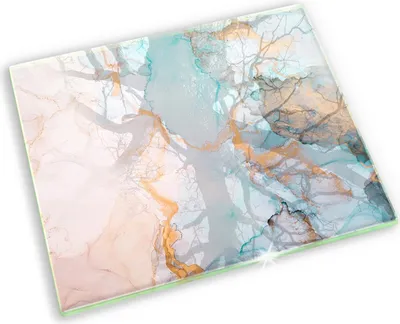 Produktbild von Glas Grabkerzen Untersetzer Motiv Gummifüße - 60x52 cm - Marmorabstraktion