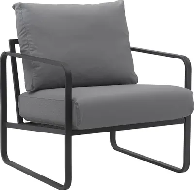Produktbild von CLP Lounger Manea mit Metallgestell grau Kunstleder