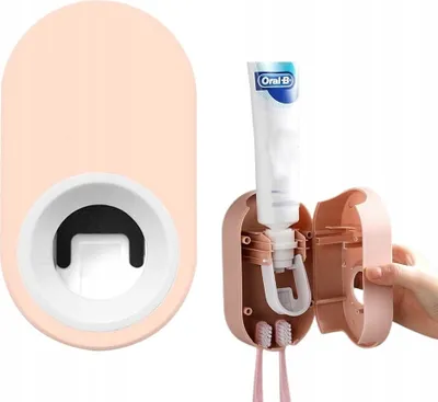 Produktbild von Zahnbürstenhalter - Automatischer Zahnpastaspender - Innovatives Design - Hygienische Aufbewahrung - Familienfreundlich - Wasserdicht - Einfache Monta