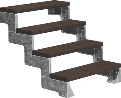 Produktbild von Dolle Außentreppe Gardentop 72-88cm Geschosshöhe mit Trimax dunkelbraun 100cm breit ohne Geländer
