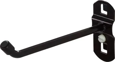 Produktbild von Werkzeughalter mit schrägem Hakenende für Lochplatte | 10cm | Tiefschwarz
