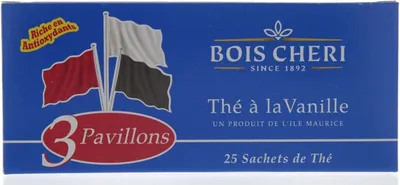 Produktbild von Bois Cheri Schwarztee mit Vanillegeschmack - Trois Pavillons (50g - 25 Beutel)