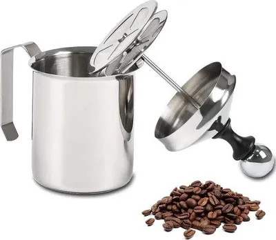 Produktbild von Famanu Milchaufschäumer 500 ml - Edelstahl, doppelte Siebtechnologie