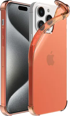 Produktbild von Handyhülle passend für iPhone 15 Pro - Transparente stoßfeste Silikonhülle mit Bumper - Rot