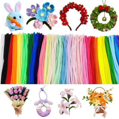 Obrázok produktu pre Čistiace kefy na fajky, 300 kusov, farebné, z čierneho drôtu, dĺžka 30 cm, šírka 6 mm