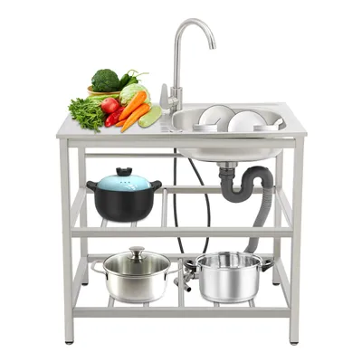 Obrázek produktu pro Sinks 75*40*78cm Volně stojící dřez Kuchyňský dřez z nerezové oceli s baterií