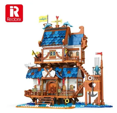 Produktbild von Reobrix Mittelalterlicher Angelladen Bootshaus Baustein-Set