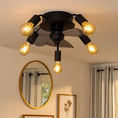 Produktbild von LED Deckenventilator, schwarz, Fernbedienung, Vor-Rücklauf, D 42 cm