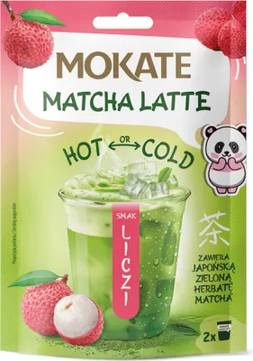 Obrázek produktu pro Japonský zelený čaj Matcha pro každodenní použití, práškový, s příchutí liči, Mokate, 40 g