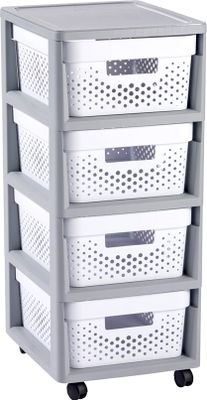 Zásuvky INFINITY 4x11L perforované biele
