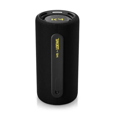 Zdjęcie produktu dla Loewe We. HEAR pro czarny, Głośnik Bluetooth, Współpraca z Kylian Mbappé, 100 W, Wodoodporność IPX6, Przenośny, Bateria 24h, Powerbank, 100W