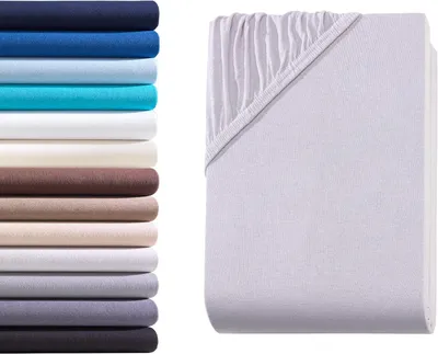Zdjęcie produktu dla Poszewki na materace do 25 cm wysokości, prześcieradła 100% bawełna, 160 g/m², certyfikat Öko-Tex Standard, wymiary 180-200 x 200 cm, przeznaczone dla materacy do 25 cm wysokości, kolor srebrny