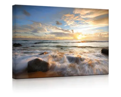 Produktbild von lightbox multicolor | Bilder mit LED Licht | Sonnenuntergang am Meer | 60x40 cm | front lighted