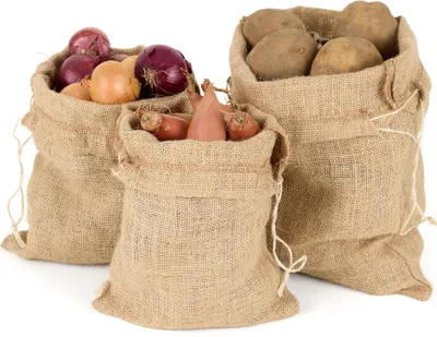 Imagen del producto de La Cordeline: 3 bolsas de yute natural para almacenamiento, ideales para guardar verduras