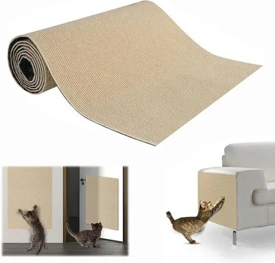 Obrázek produktu pro Samolepicí škrabadlo 200 x 40 cm, lezecká podložka pro kočky, khaki