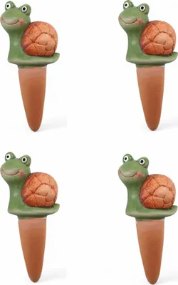 Produktbild von Tier-Gießkegel Schnecke - 4 Stück 15?cm aus Magnesiaoxid und Ton – Gießhilfe & Wasserspender für Pflanzen – Bewässerungskugel