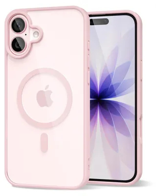 Obrázek produktu pro Magnetický kryt pro iPhone 17, kompatibilní s MagSafe, průhledné nárazuvzdorné pouzdro, ochranný zadní kryt Růžový