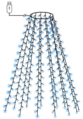 Produktbild von vidaXL Weihnachtsbaum-Lichternetz mit 150 LEDs Blau 150 cm