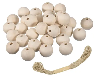 Produktbild von Set mit 60 Holzperlen für Bastelarbeiten und Dekoration