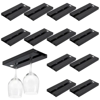 12 Weinflaschenhalter unter Schrank, schwarz, 25,8x11x2,1 cm