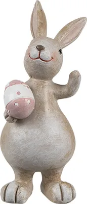 Produktbild von Clayre & Eef Dekorationsfigur Kaninchen 5x4x11 cm Beige Kunststoff