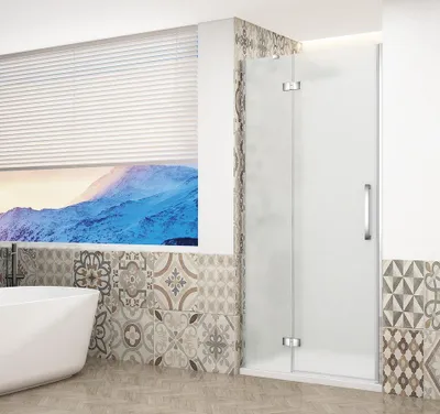 Image de Porte de douche Gelco TRINITY CHROME pour niche, 1100 mm, verre dépoli, côté gauche - GT1211ML-CH
