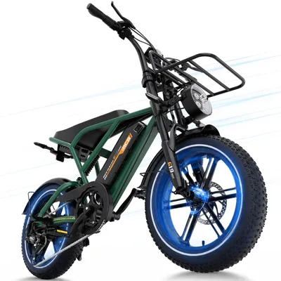 Produktbild von Fatbike Elektro 250W mit Drehmomentsensor – 16x4,0" E-Bike, 25 km/h, bis zu 80 km Reichweite, 7-Gang, App & NFC