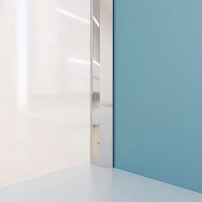 Image de Jeu de 2 Profilés de finition en Aluminium Anodisé Brillant pour Panneaux Muraux - 10x5x2100 mm