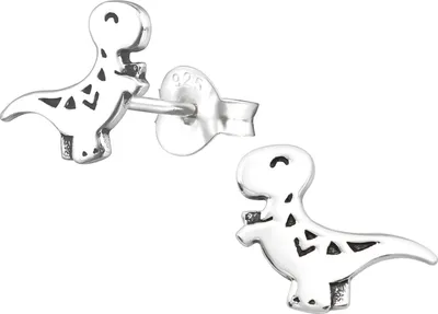 Produktbild von 925er Sterling Silber Ohrstecker mit Dinosaurier