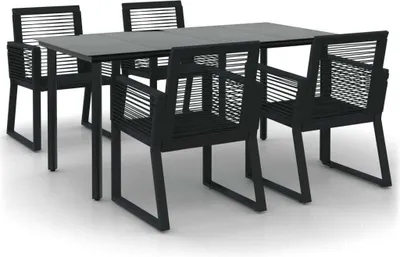 Immagine prodotto di vidaXL Set da pranzo da giardino 5 pezzi in PVC rattan nero