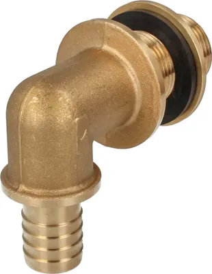 Produktbild von tecuro Tankdurchführung, Regetonnenverschraubung 90°, AG 1 Zoll x Tülle Ø 25 mm MS