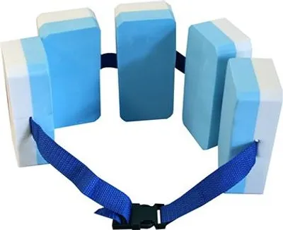 Image de Ceinture de natation d'apprentissage avec fermeture sécurisée bleu/blanc