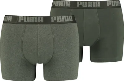Produktbild von Puma Trunk Herren Boxershorts 2er Pack Baumwolle Stretch, Größe:XXL, Farbe:GREEN MELANGE