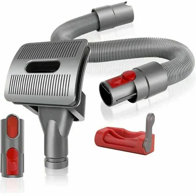 Produktbild von Staubsaugerbürste für Hunde und Katzen – Dyson V11 V10 V8 V7 Pflegeaufsatz – Pflegeaufsatz + flexibler Verlängerungsschlauch + Adapter + Auslöser