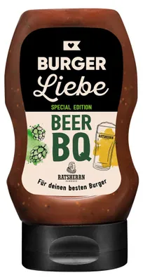 BURGER LIEBE Burgersoße - BeerBQ - 300ml- vegan - ohne Konservierungsstoffe