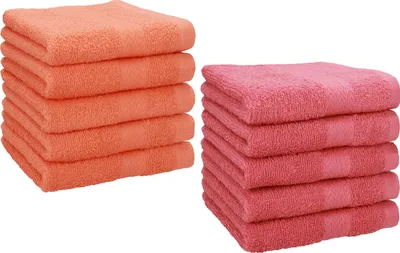 Produktbild von Betz 10 Stück Seiftücher 30x30 cm PREMIUM 100% Baumwolle  Farbe: blutorange und himbeere