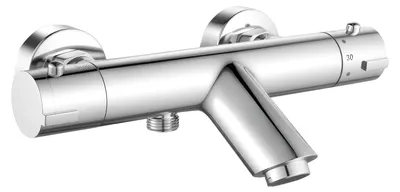 Thermostatische Duscharmatur mit Wanneneinlauf, Chrom, 38 °C Sicherheit
