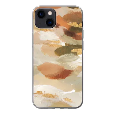 Produktbild von MuchoWow® Handyhülle Schutzhülle Hülle für iPhone 13 Farbe - Gold - Braun Silikon Softcase Handy Hülle - Karteninhaber