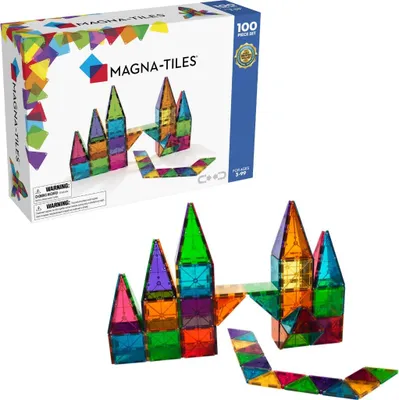 Image de Magna-Tiles Carreaux de Construction Magnétiques Couleurs Claires, 100 Pièces