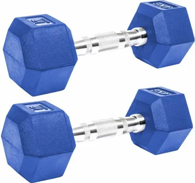Zdjęcie produktu dla Hantla Krf Rubber Hex 4 kg Niebieska 4 kg Niebieska 4 kg