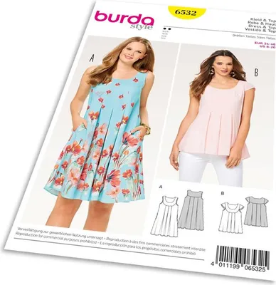 Obrázek produktu pro Střih Burda 6532 - Halenka, letní šaty, balonové šaty