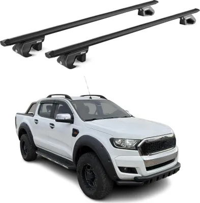 Produktbild von Dachträger Grundtäger für Ford Ranger 2011-2025 4 tür 90kg Alu Schwarz 2 tlg ABE