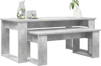 Image de vidaXL Table basse Set 2 pcs Béton Gris Bois composite