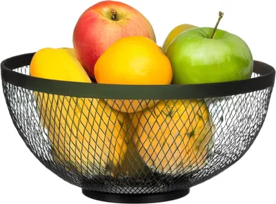 Produktbild von Kinvara Obstschale - schwarz - D26 cm - Metall - Obstkorb - Gitterdesign