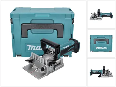 Obrázek produktu pro Akumulátorová frézka Makita DPJ 180 ZJ 18 V 100 mm + Makpac - bez akumulátoru, bez nabíječky.