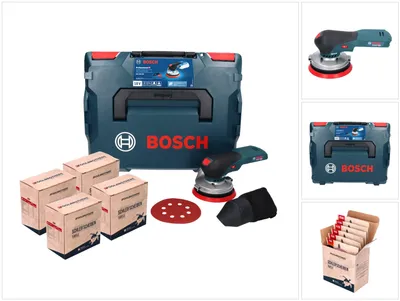 Image de Bosch GEX 18V-125 Professional Ponceuse excentrique sans fil 18 V 125 mm Brushless + 4x Toolbrothers TURTLE Set de ponçage + L-BOXX - sans batterie, sans chargeur