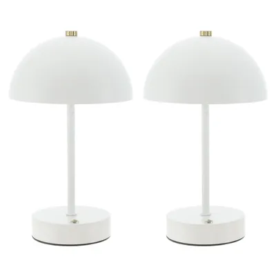 Produktbild von 2er Set LED Akku Tischleuchte mit Touchfunktion Metall Nachttischlampe Weiß Tischlampe 3 Weisstöne Dimmbar Schreibtischlampe Nachtlampe Leselampe