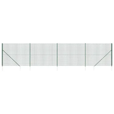 Produktbild von vidaXL Maschendrahtzaun mit Bodenhülsen Grün 2,2x10 m